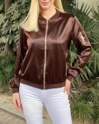 Classic Ribbed Zip Bomber Jacket