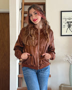 Classic Ribbed Zip Bomber Jacket