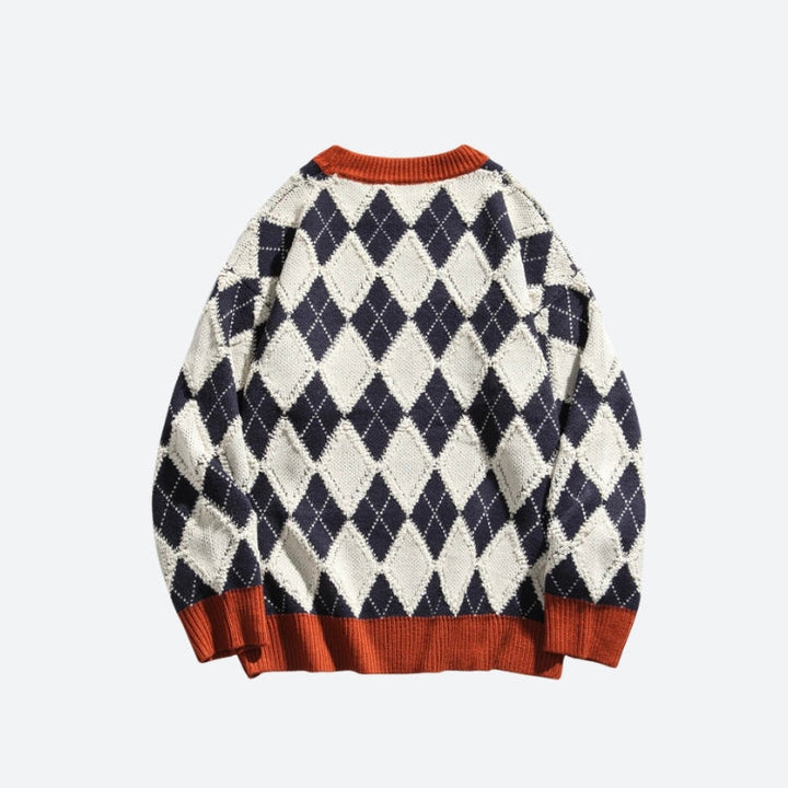 Classic Argyle Knit Sweater