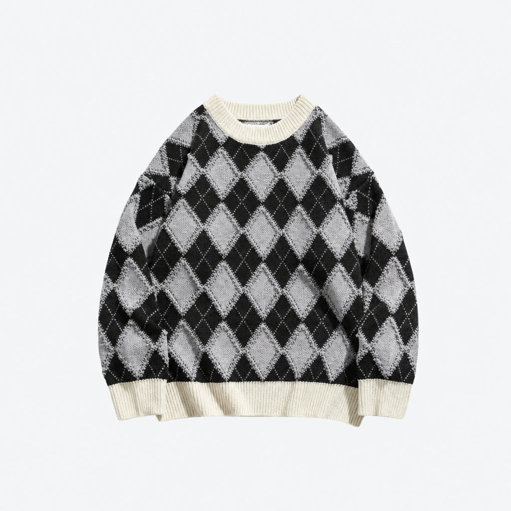 Classic Argyle Knit Sweater