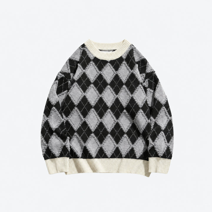 Classic Argyle Knit Sweater
