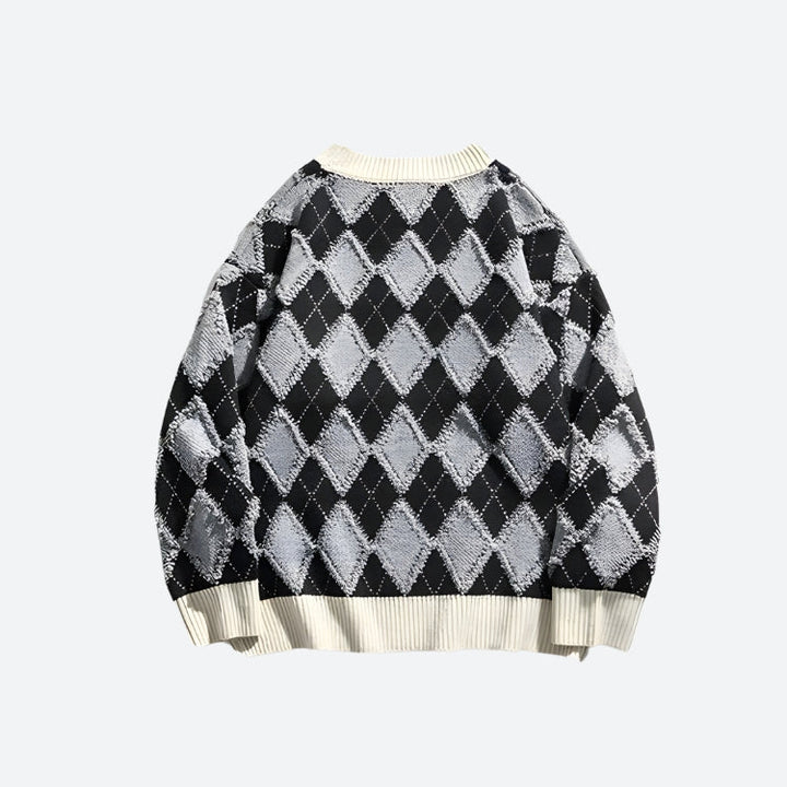 Classic Argyle Knit Sweater