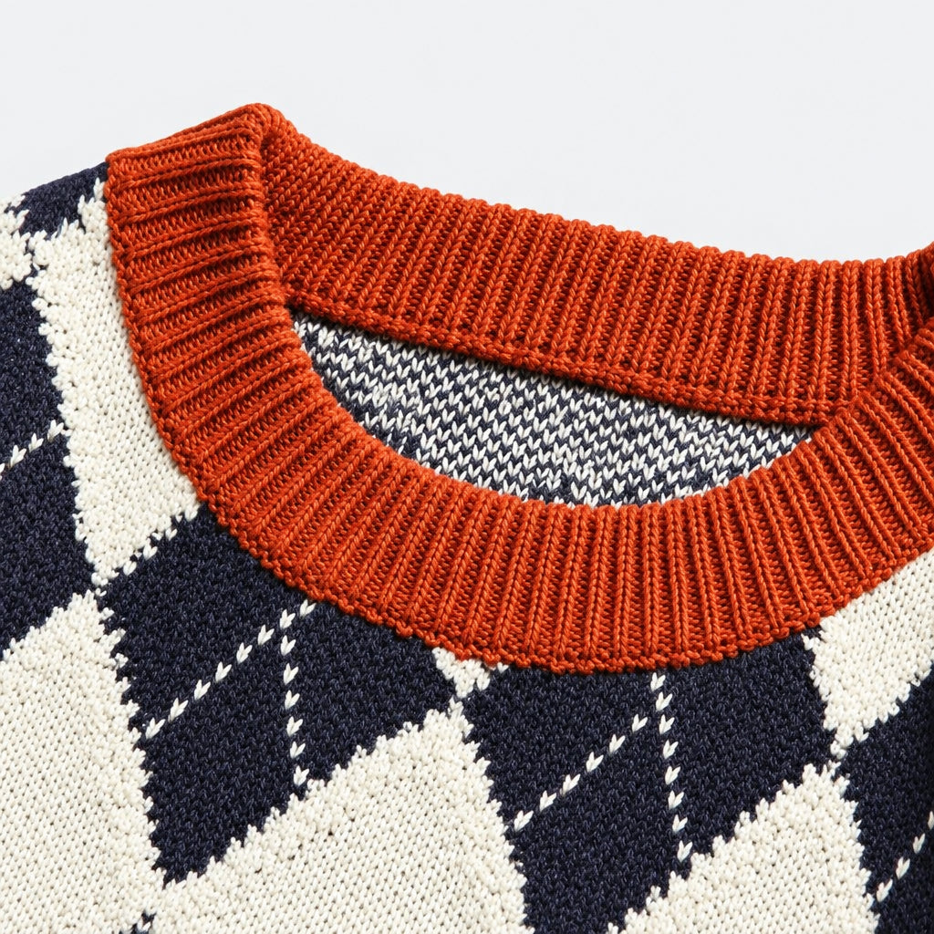 Classic Argyle Knit Sweater