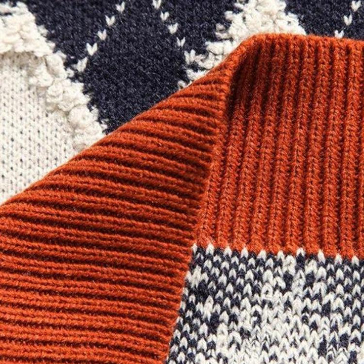 Classic Argyle Knit Sweater