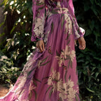 Floral Maxi Dress Waist Tie Women’s Summer Gown