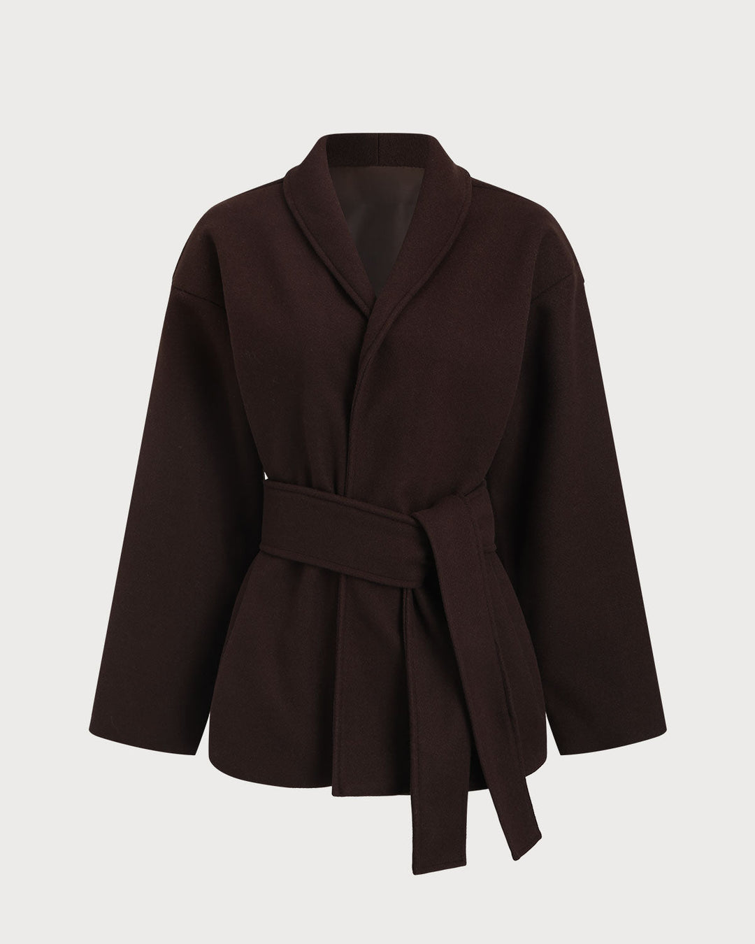 Coffee Shawl Collar Coat