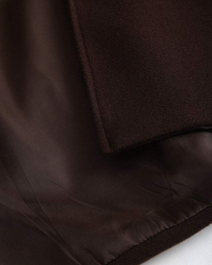 Coffee Shawl Collar Coat