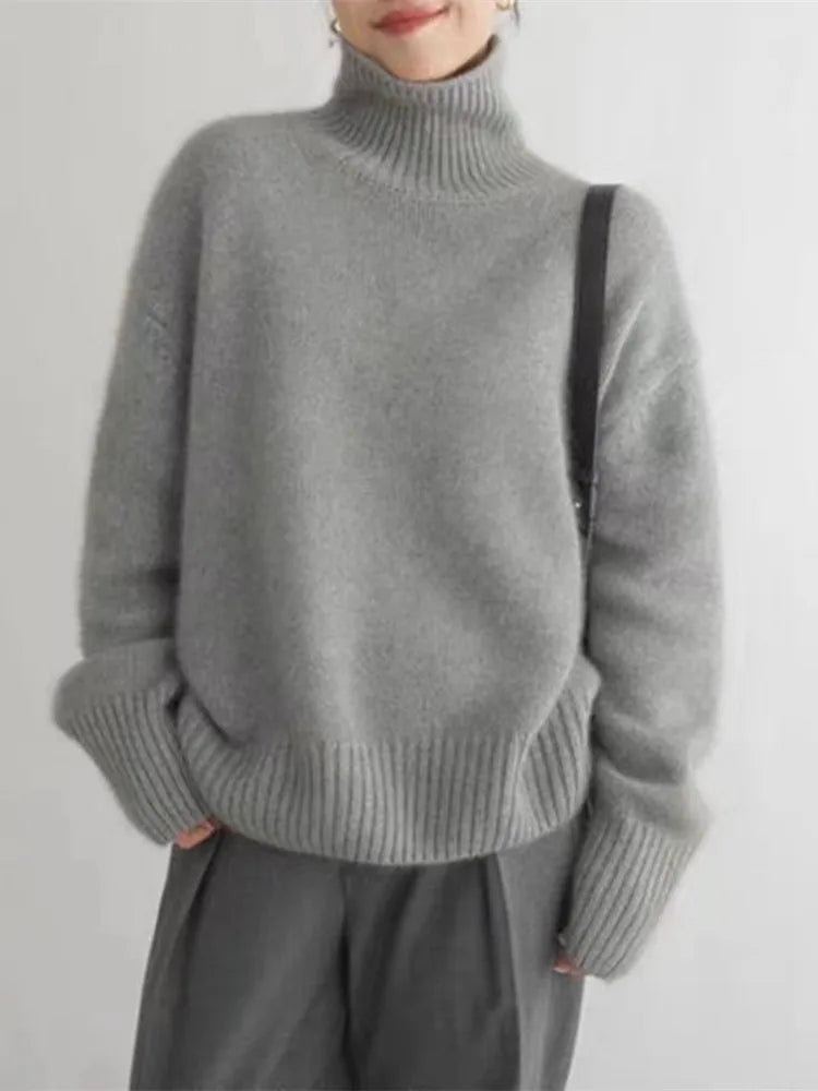 Soft Wool Roll Neck Jumper