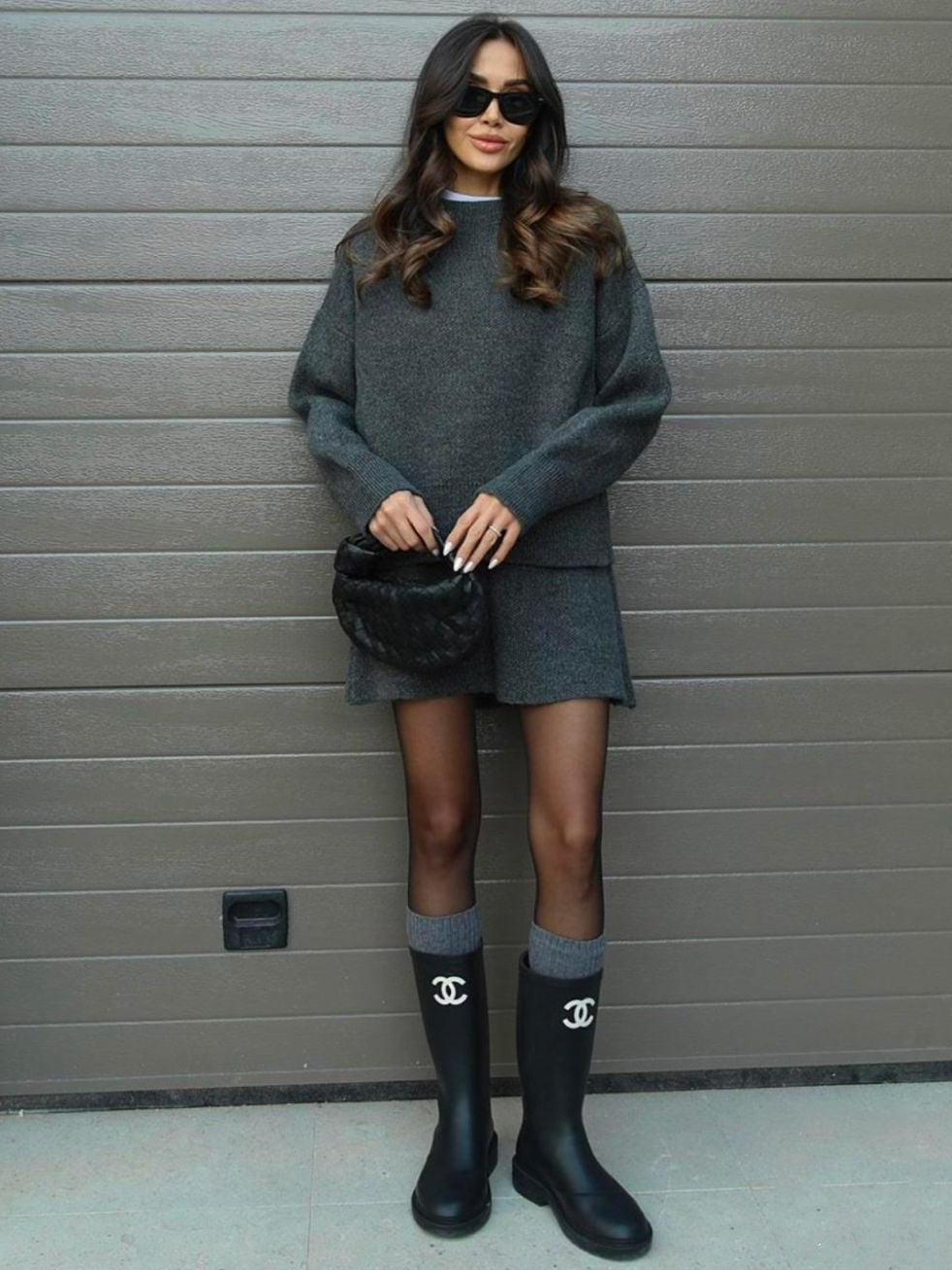 Contrast Binding Mini Skirt Set