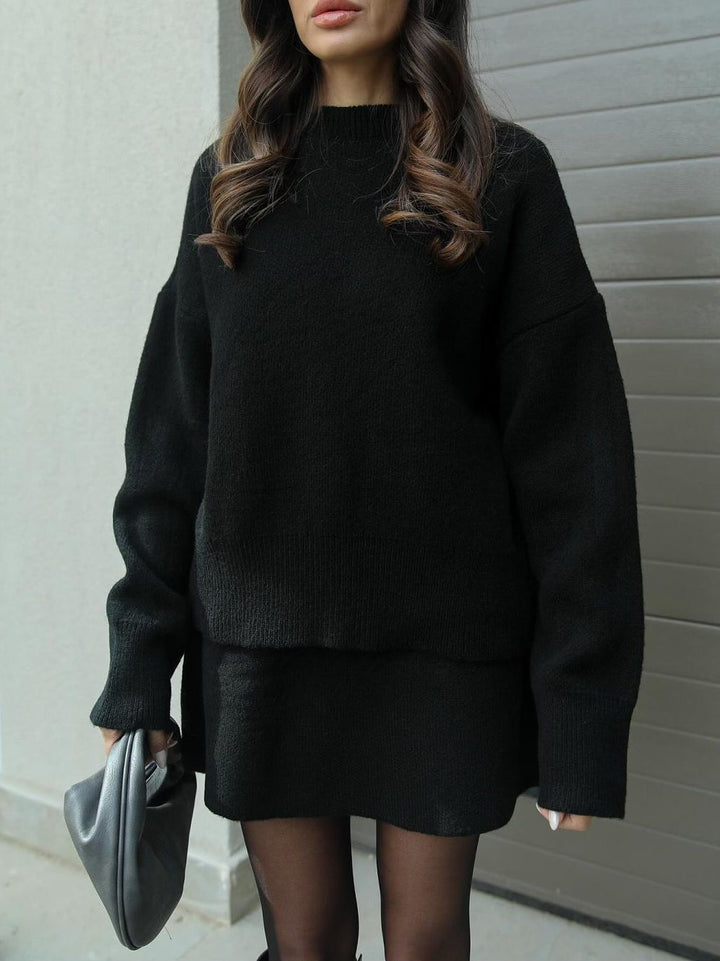 Contrast Binding Mini Skirt Set