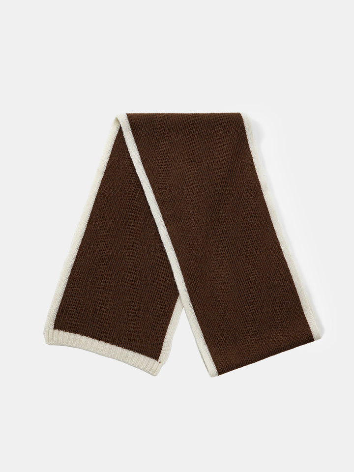 Contrast Trim Knit Wool Scarf
