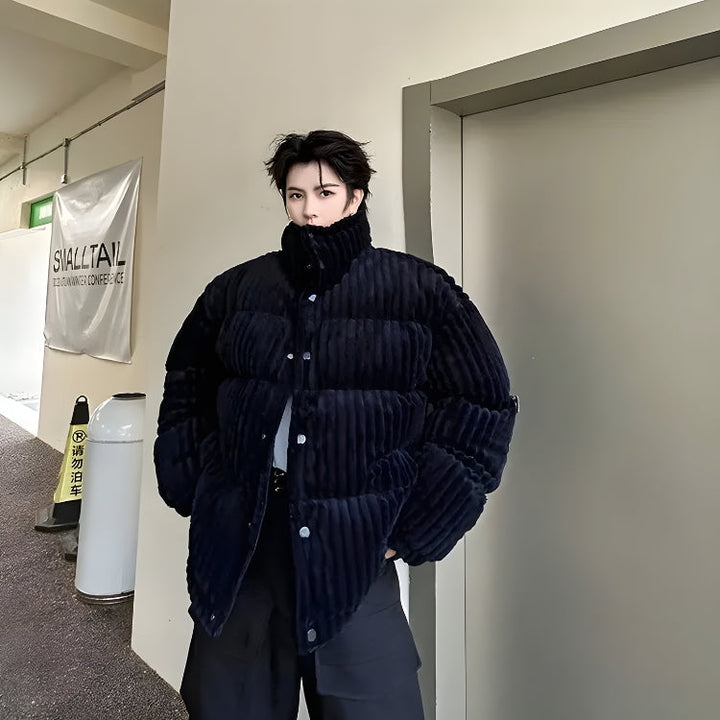 Corduroy Ribbed Men’s Puffer Jacket