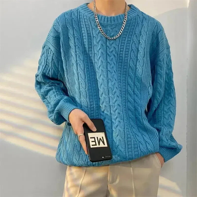 Cotton Blend Cable Men’s Sweater