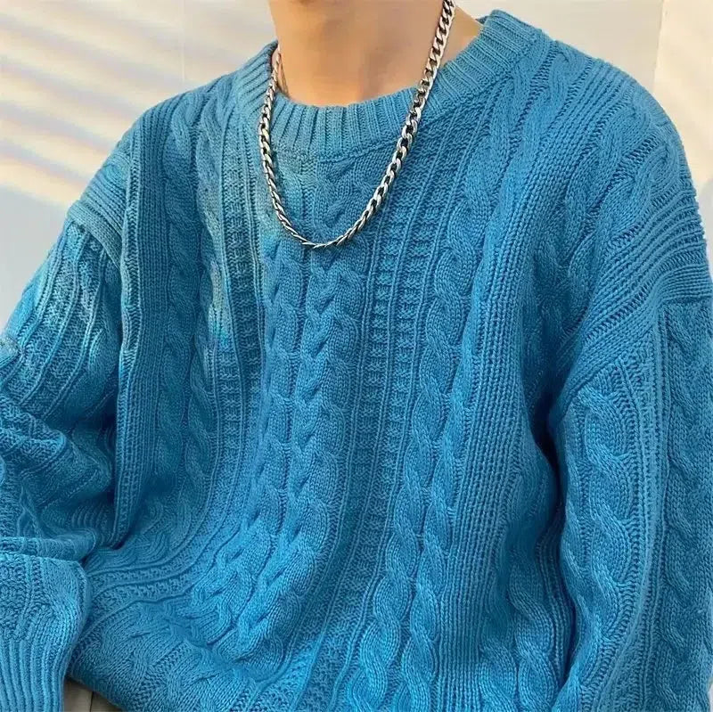 Cotton Blend Cable Men’s Sweater