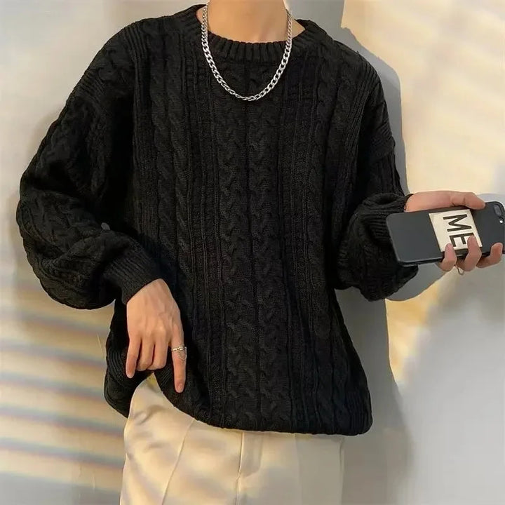 Cotton Blend Cable Men’s Sweater