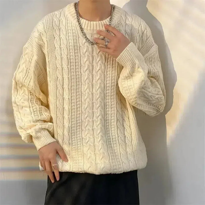 Cotton Blend Cable Men’s Sweater
