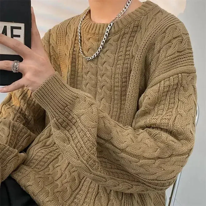 Cotton Blend Cable Men’s Sweater