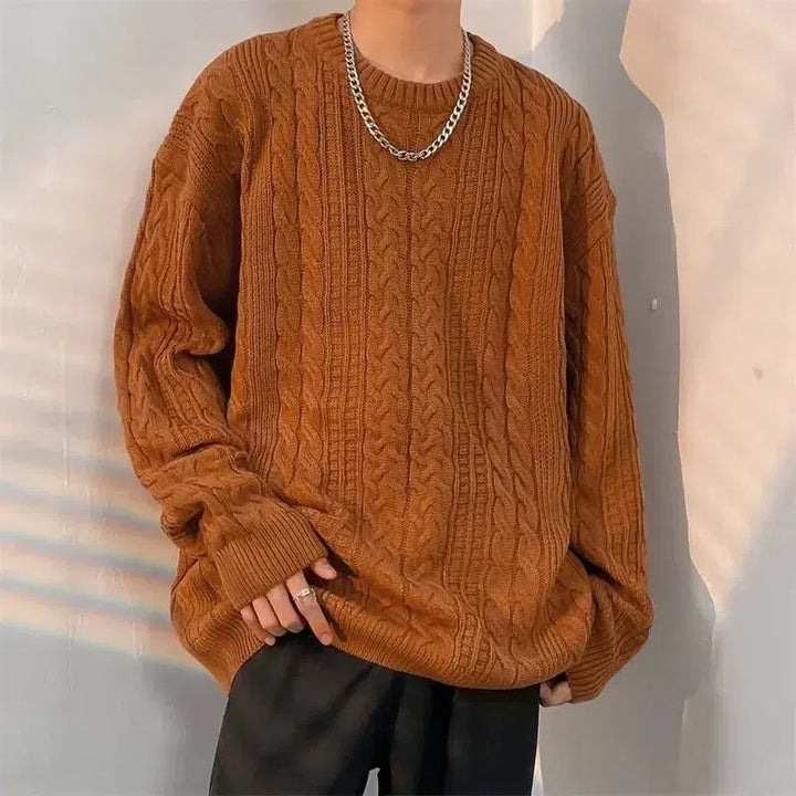Cotton Blend Cable Men’s Sweater