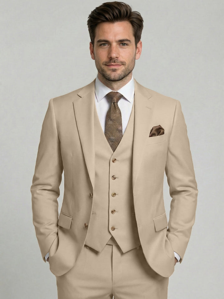 Cotton Blend Three-Piece Suit