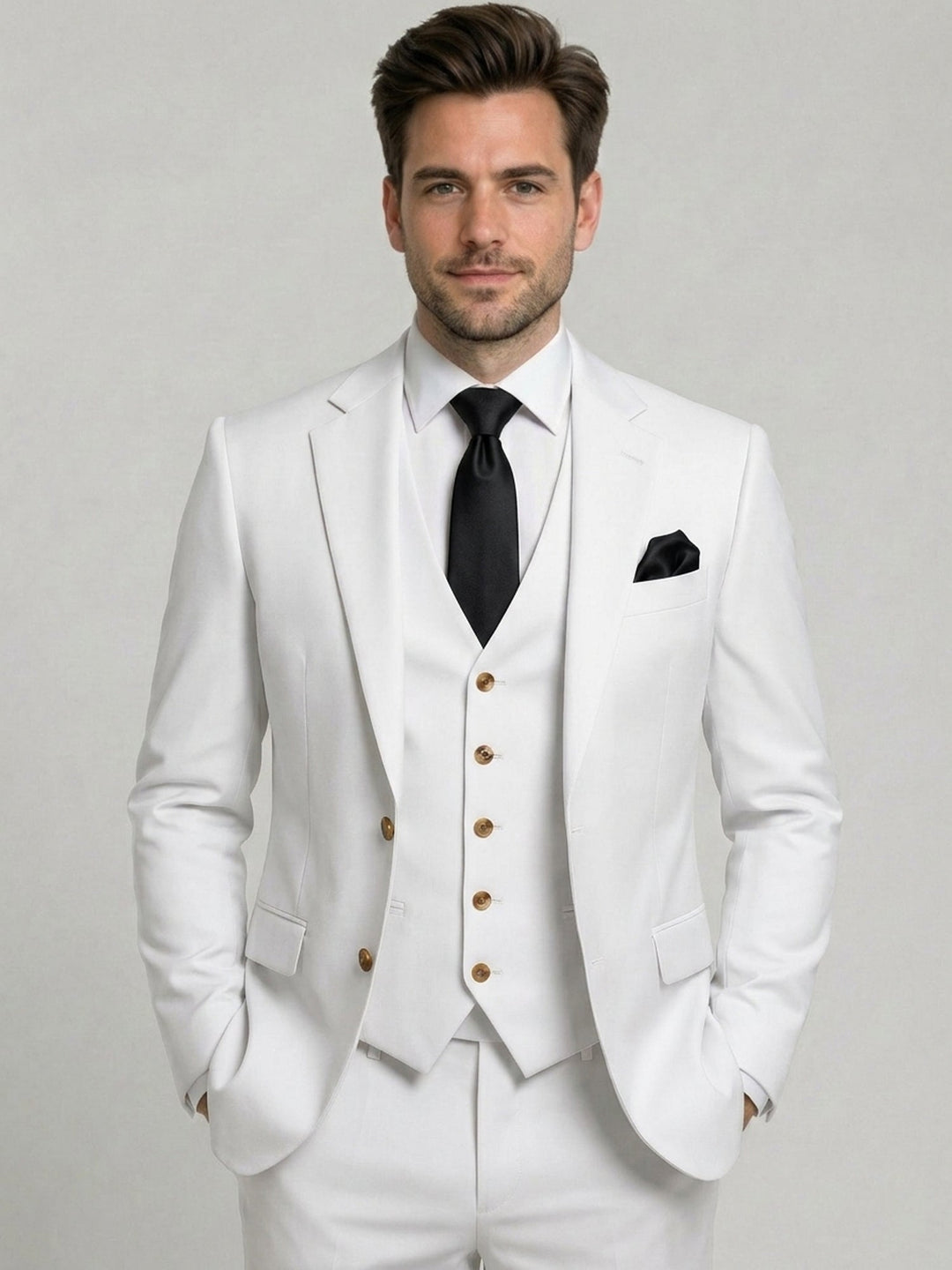 Cotton Blend Three-Piece Suit