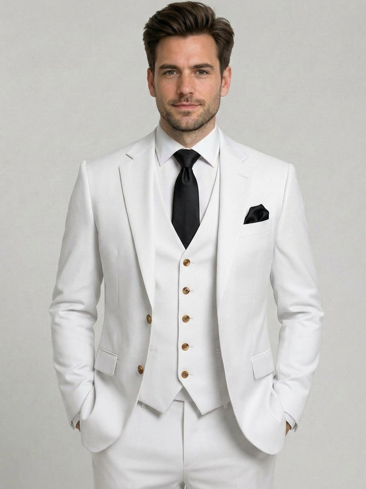 Cotton Blend Three-Piece Suit