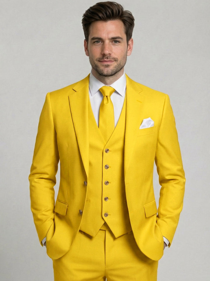 Cotton Blend Three-Piece Suit