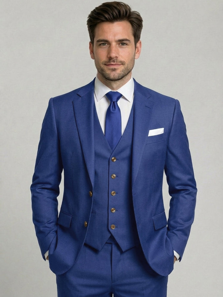 Cotton Blend Three-Piece Suit