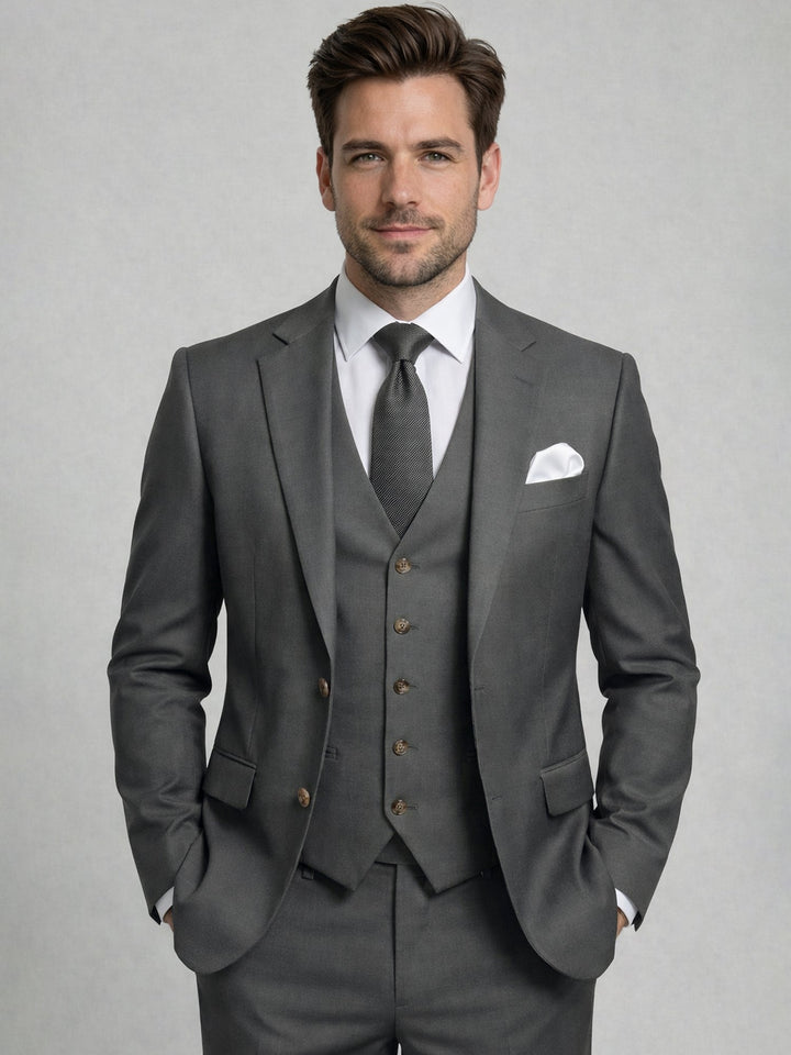 Cotton Blend Three-Piece Suit