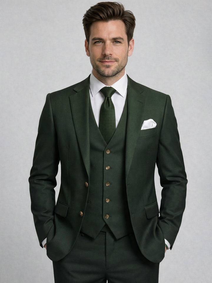 Cotton Blend Three-Piece Suit