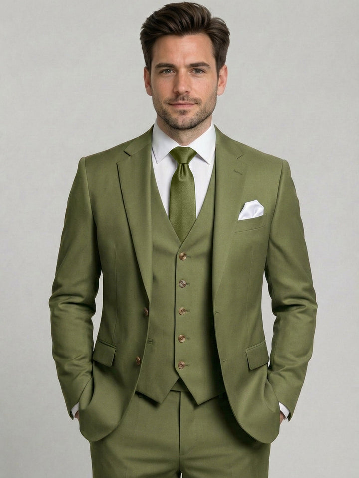Cotton Blend Three-Piece Suit
