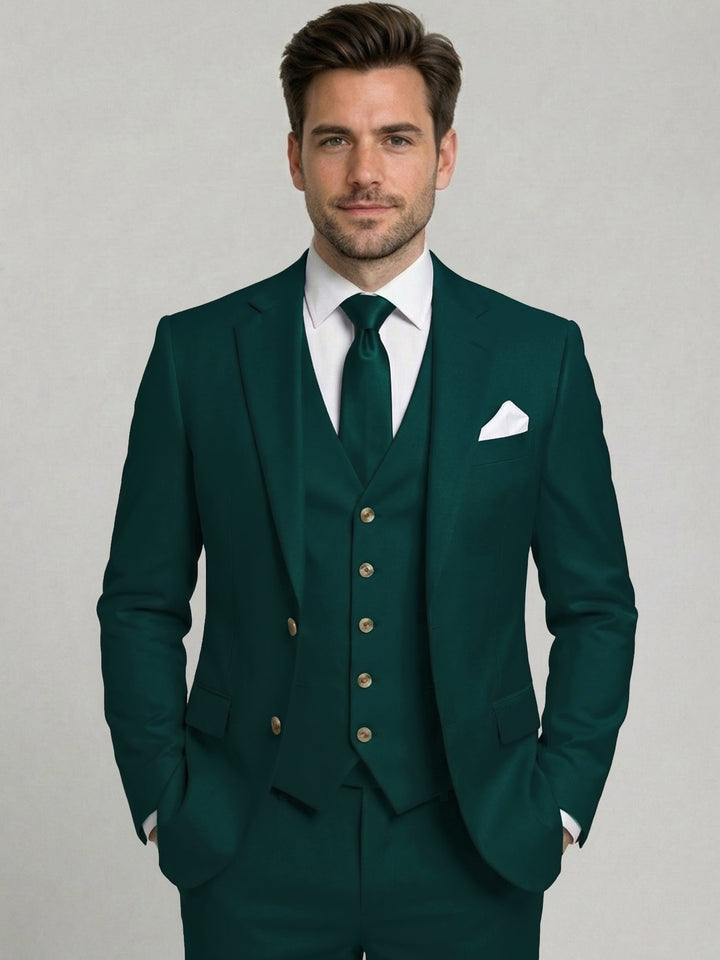 Cotton Blend Three-Piece Suit