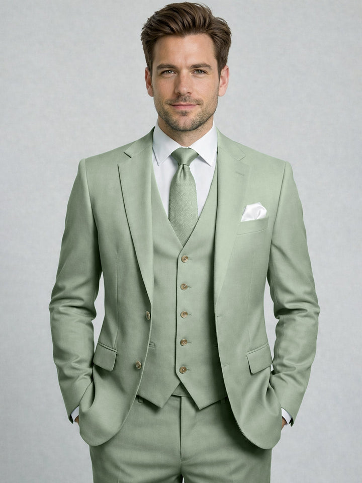 Cotton Blend Three-Piece Suit