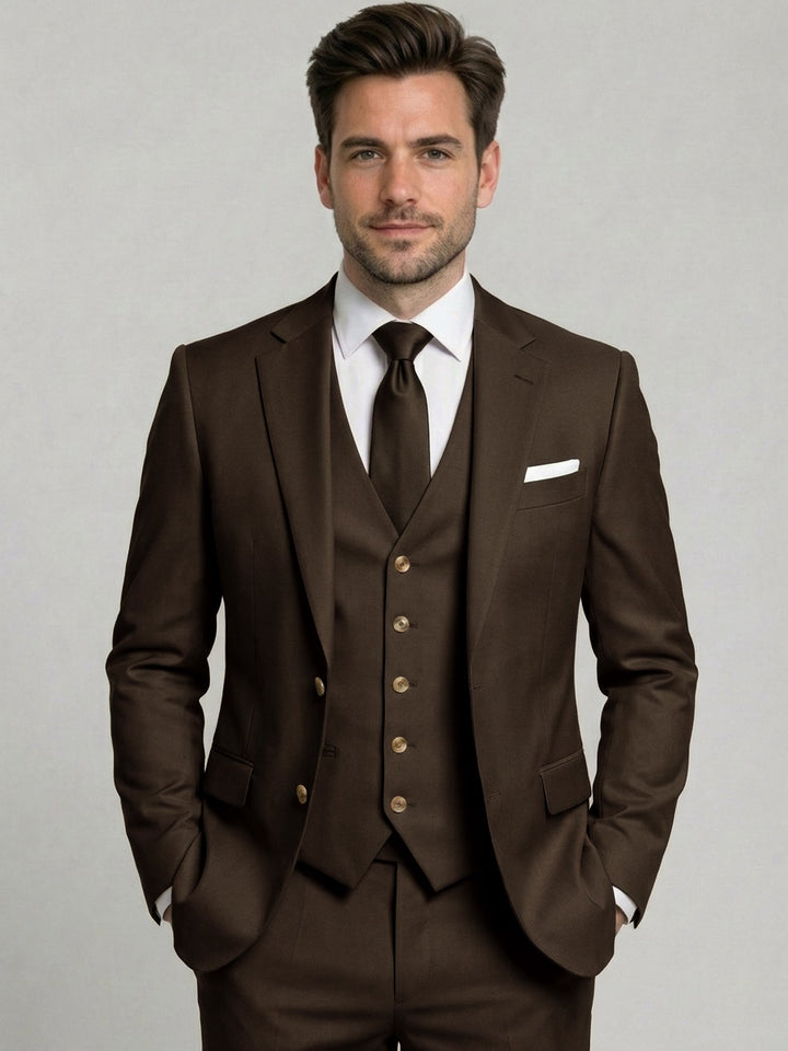 Cotton Blend Three-Piece Suit