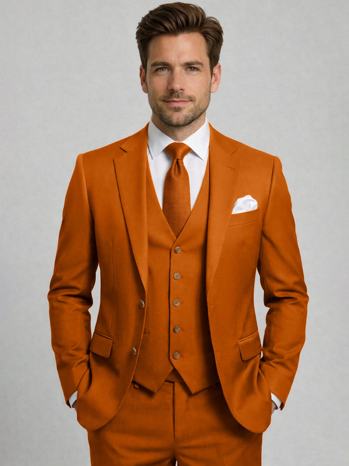 Cotton Blend Three-Piece Suit
