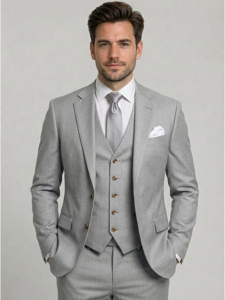 Cotton Blend Three-Piece Suit