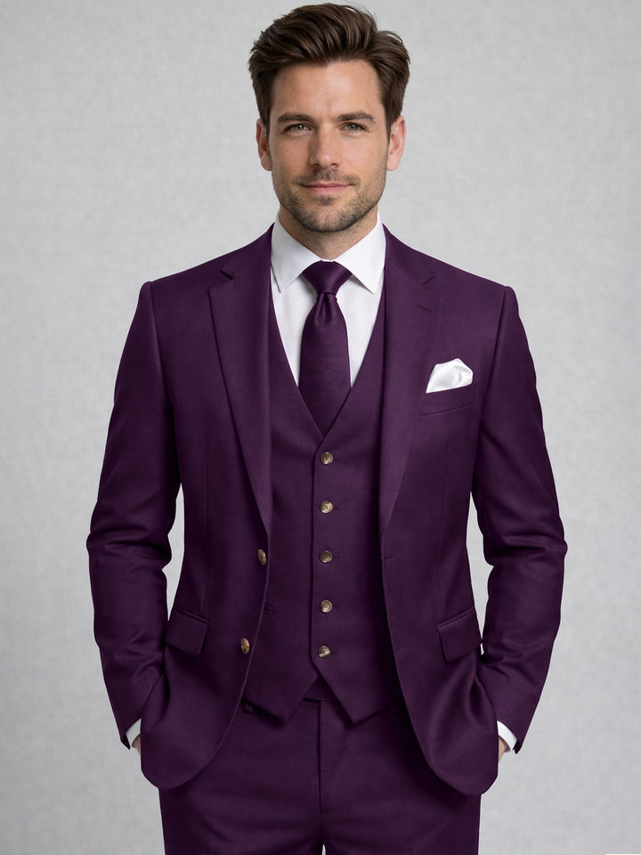 Cotton Blend Three-Piece Suit