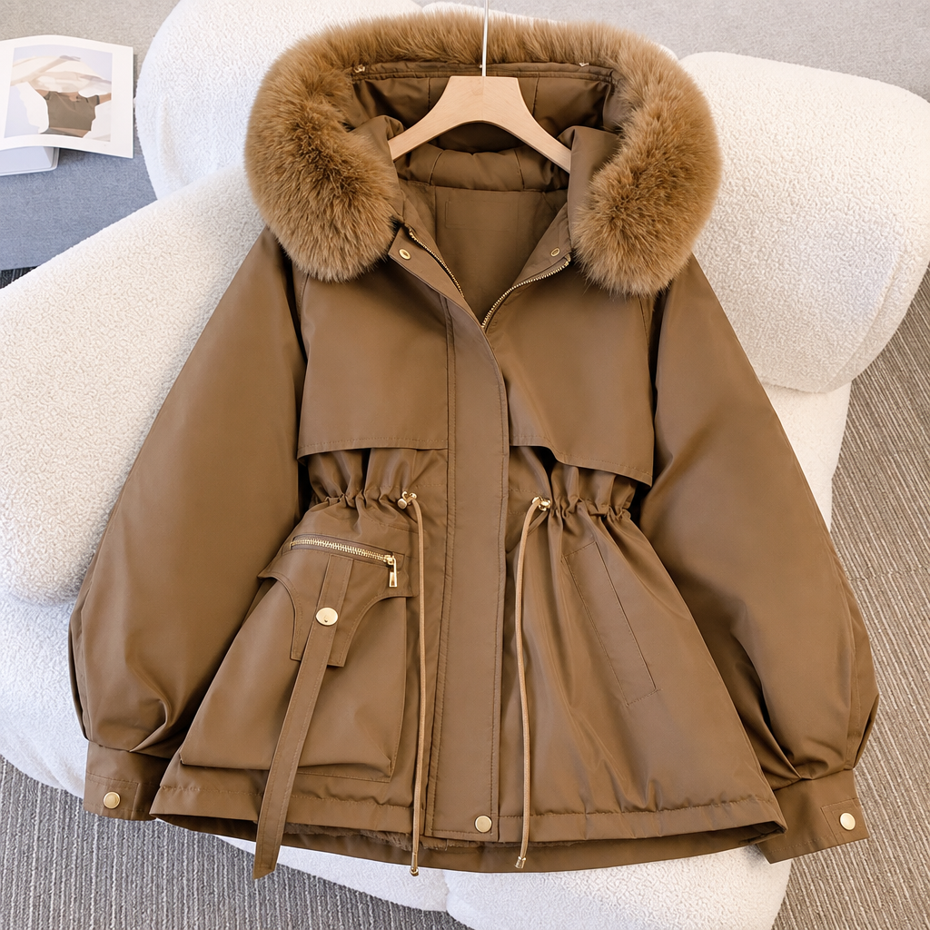 Cozy Winter Coat with Fur Collar