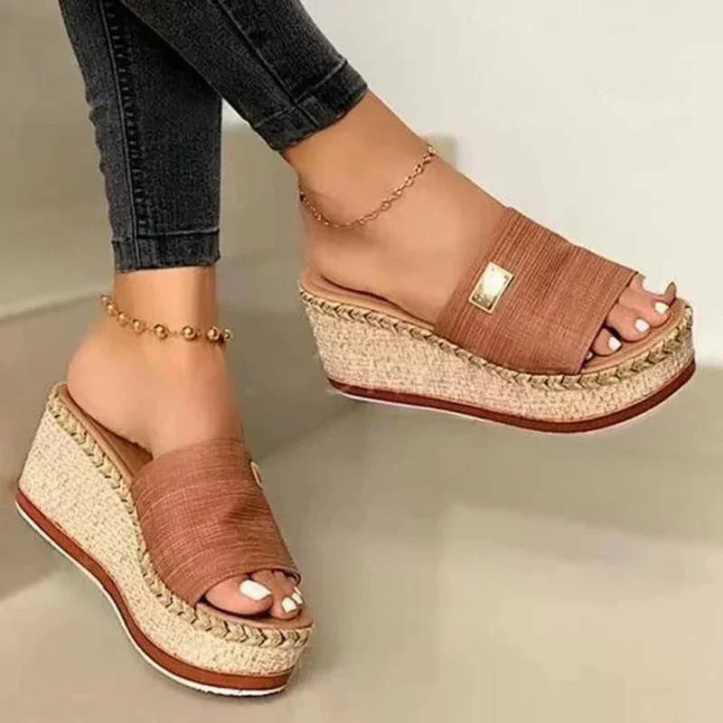 Women's Braided Jute Platform Sandals