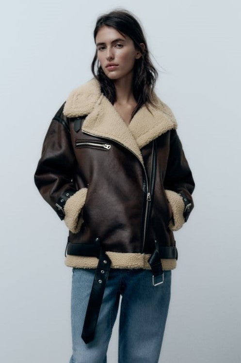 Water Repellent Lapel Synthetic Jacket