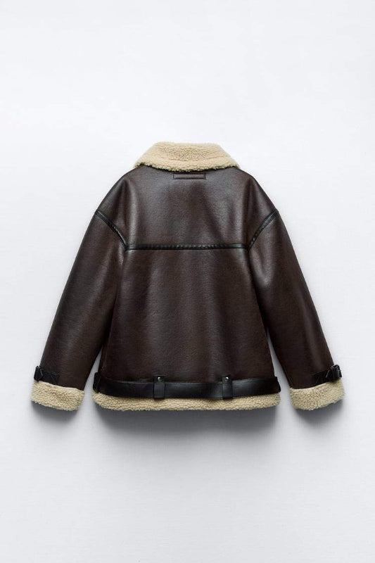 Water Repellent Lapel Synthetic Jacket