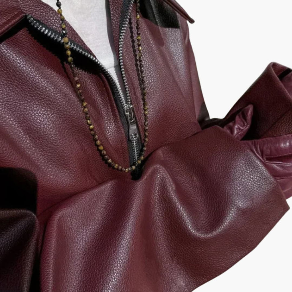Front Zip Wide Collar Jacket