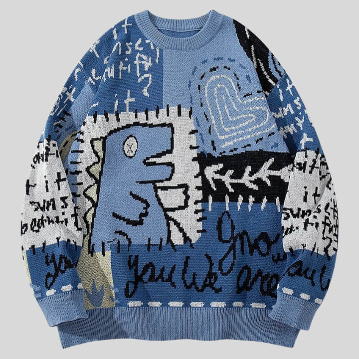 Dinosaur Knit Graphic Sweater