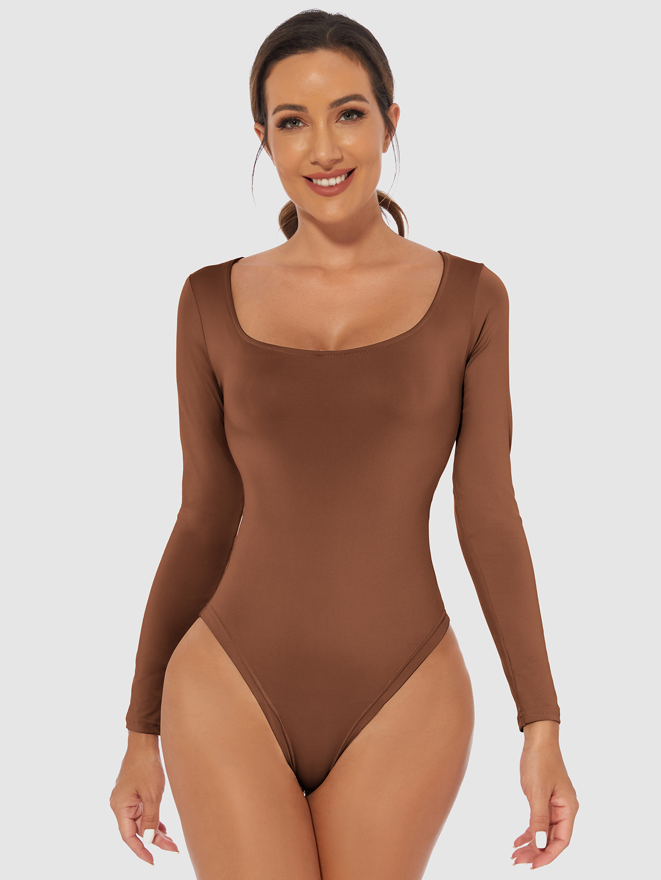 Scoop Neck Shaper Bodysuit - Tummy Control Outerwear