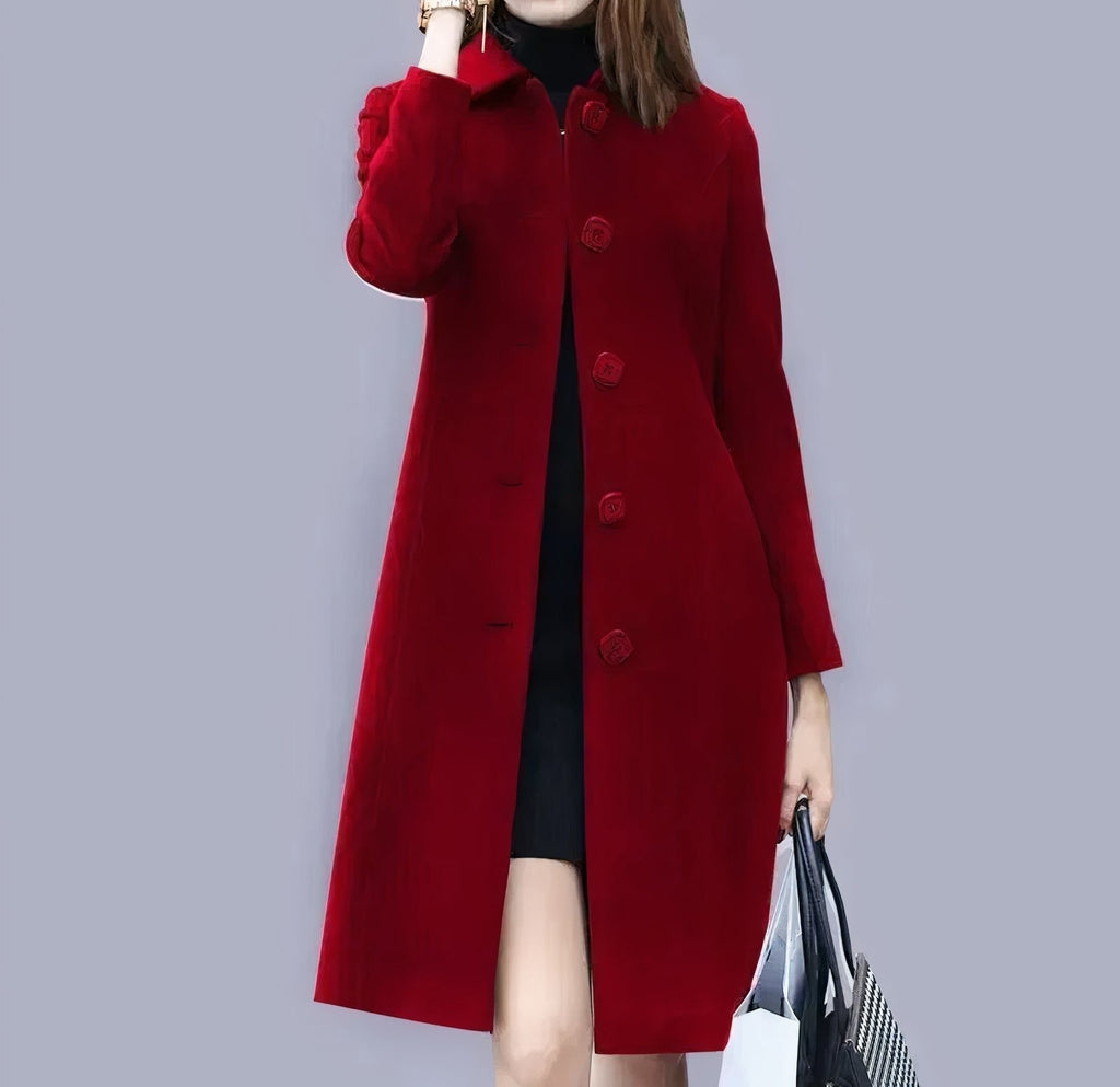 Classic Long Collared Button Coat