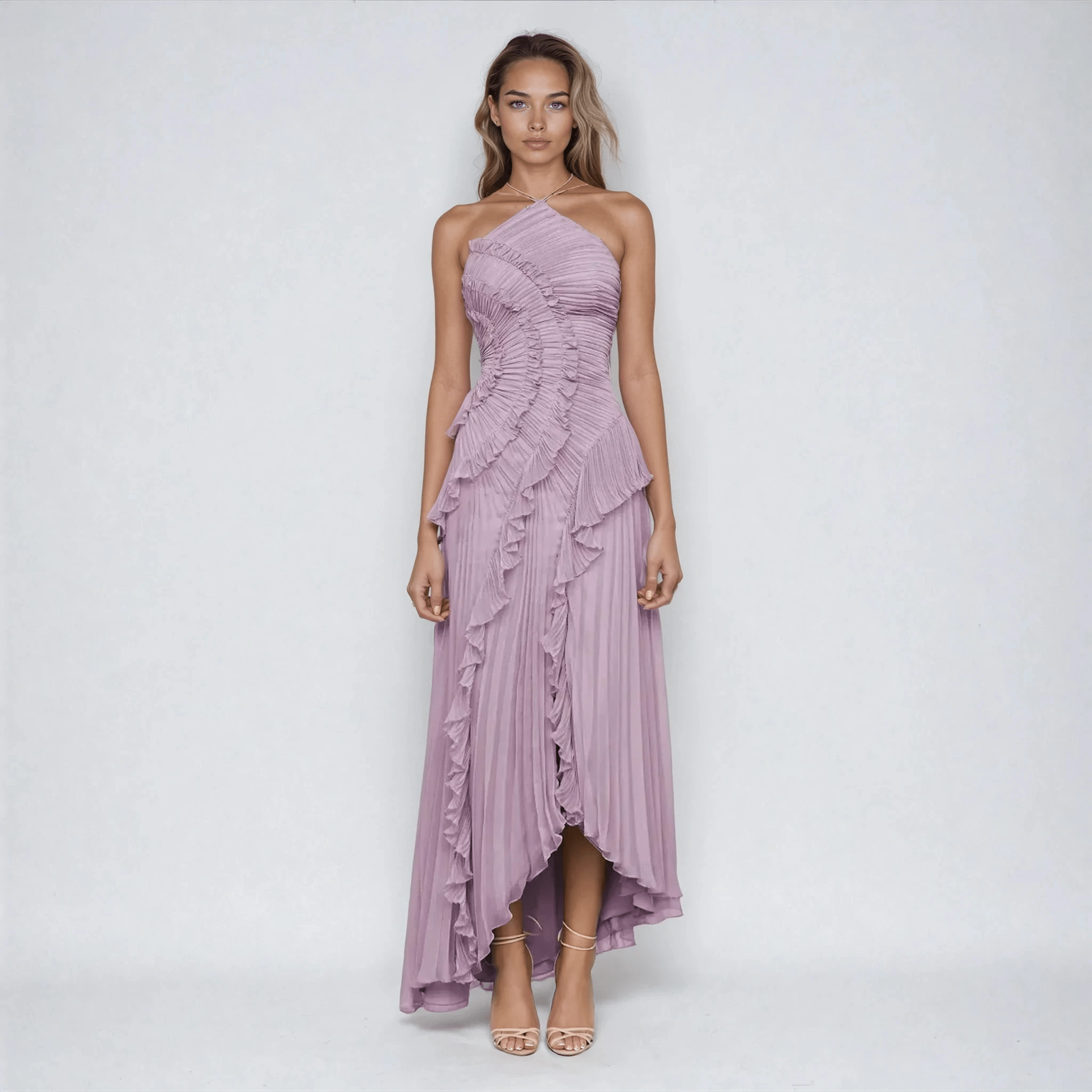 Halter Maxi Dress in Soft Purple
