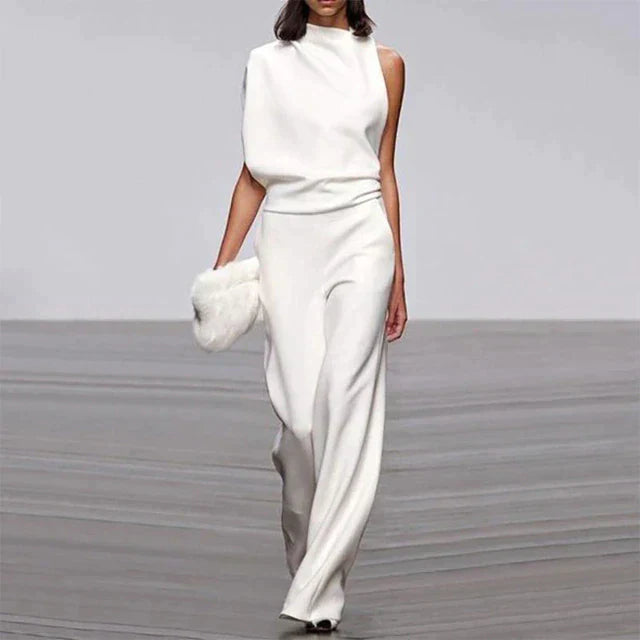 One-Shoulder Wide-Leg Jumpsuit Women's Chic Jumpsuit
