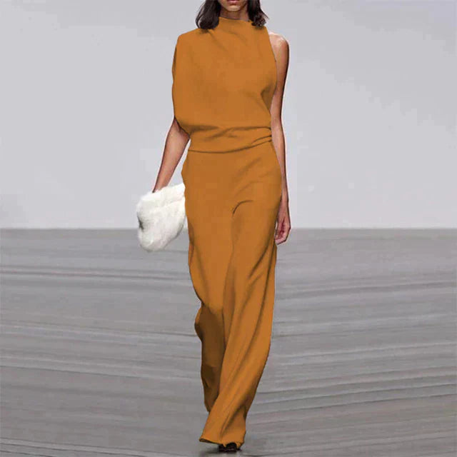 One-Shoulder Wide-Leg Jumpsuit Women's Chic Jumpsuit