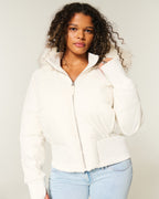 Removable Hood Fur Collar Coat