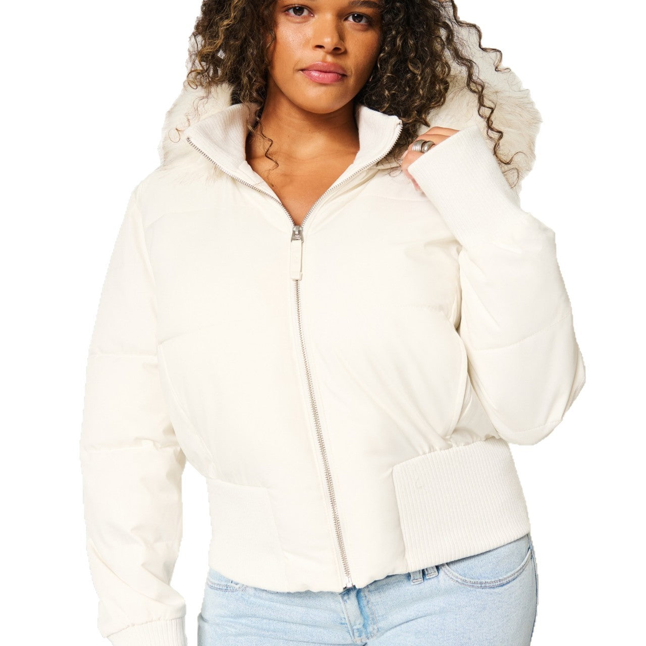 Removable Hood Fur Collar Coat