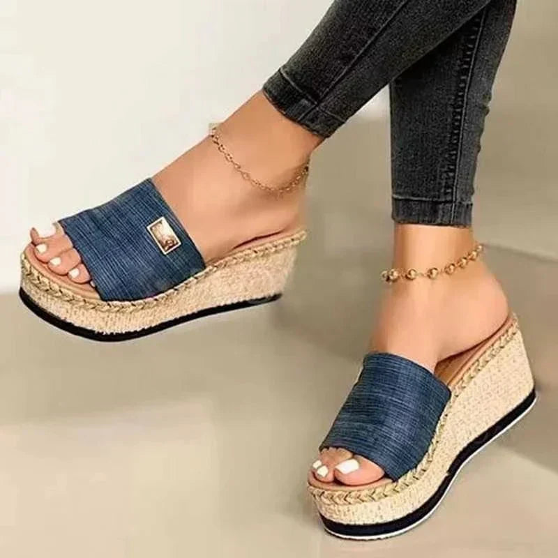 Women's Braided Jute Platform Sandals